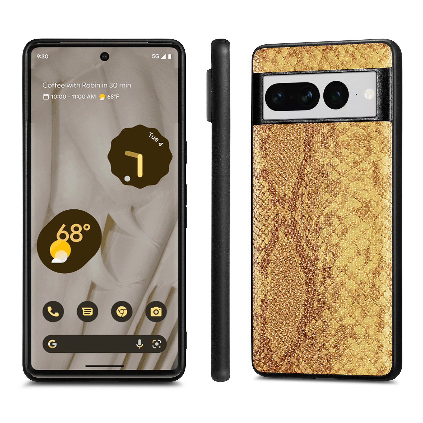 For Google Pixel 7 Pro 5G Fall Proof Cell Phone Case Snake Texture PU Leather Coated PC TPU Cover For Google Pixel 7 Pro 5G Fall Proof Cell Phone Case Snake Texture PU Leather Coated PC TPU Cover